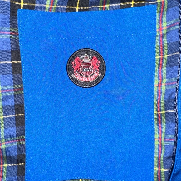 Pendleton Blue Raincoat with Plaid Lining (Adult Size-LG) - Picture 9 of 16